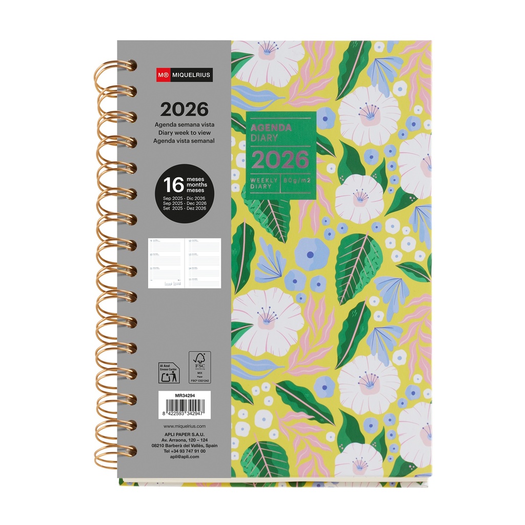 [MR34294] Agenda 16 Meses Plus Semana Vista Tropical 25_26