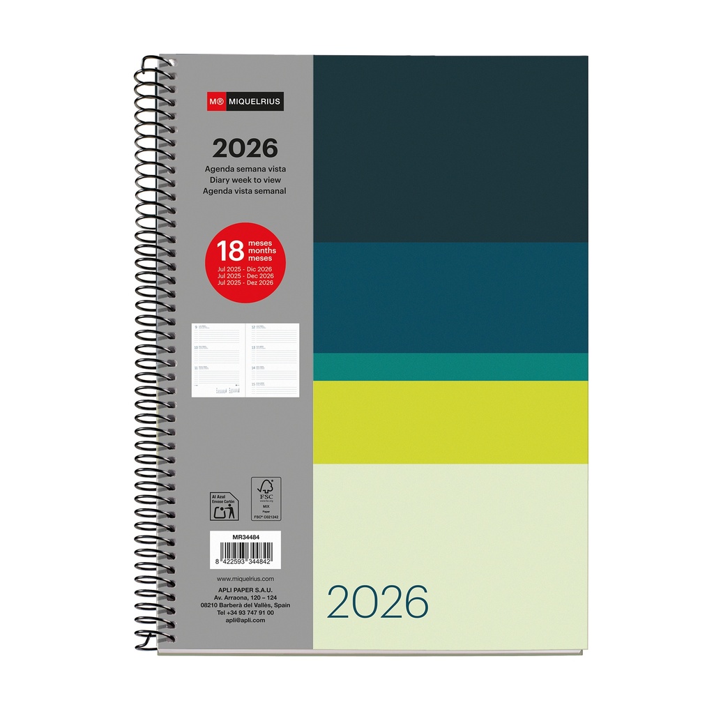 [MR34484] Agenda 18 Meses Plus Semana Vista Horizon 25_26