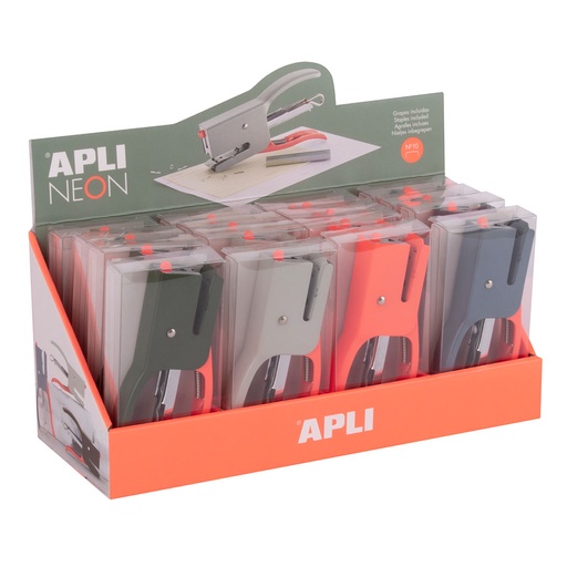 Grapadora Neon surtidas para 12hj grapa del 10 Apli