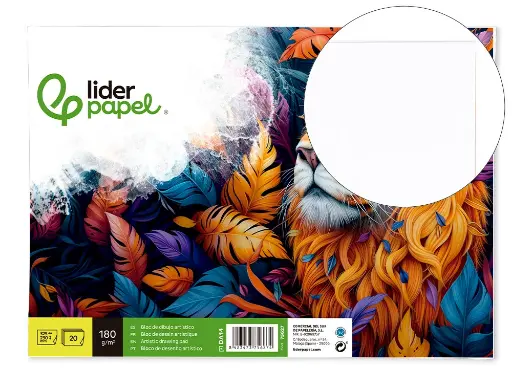 [DA14] Bloc dibujo encolado 230x325mm 180gr 20h sin recuadro Liderpapel
