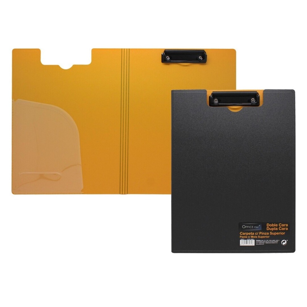 [323971] Portanotas con solapa Fº negro y naranja Office Club