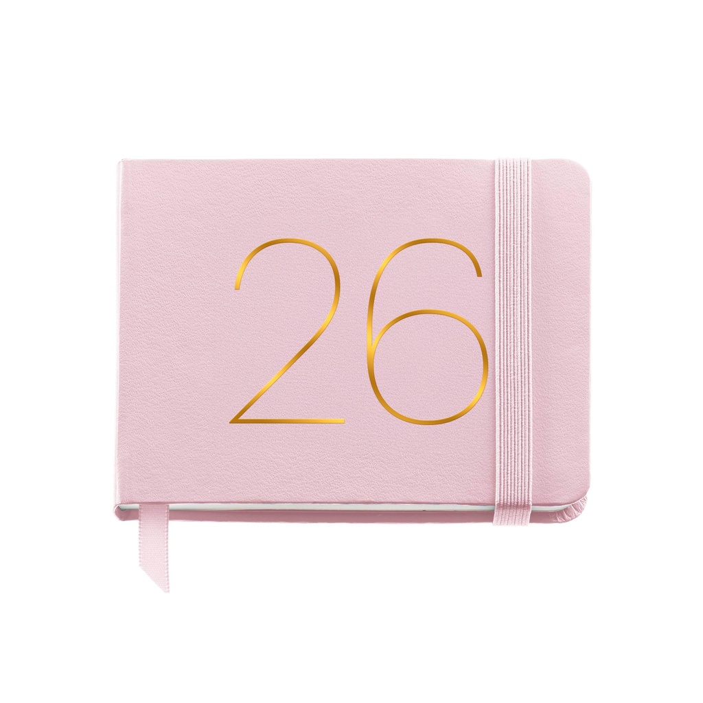 [MR32073] Agenda anual rosa 2026 pocket semana vista chester rígida  con tapa dura y goma elástica Miquelrius