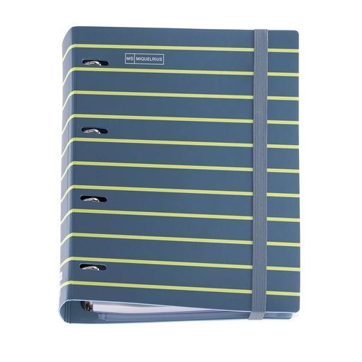 Carpebloc A4 4 Anillas + recambio hojas cuadriculadas 90g T/P cierre goma Between The Lines Miquelrius