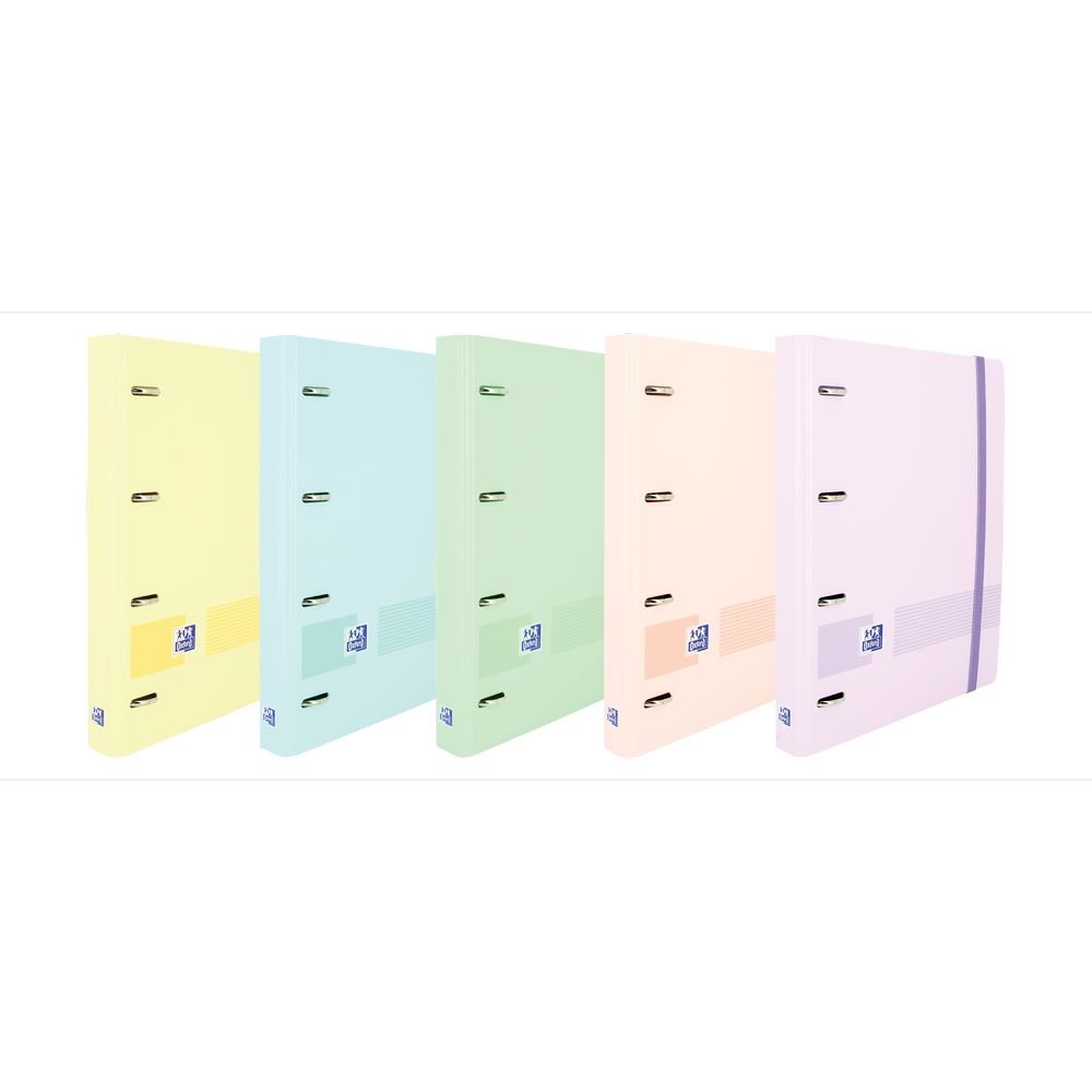 [400194659] Carpebloc con recambio A4+ 4 anillas con goma separadores plástico polyfoam colores pastel Oxford 
