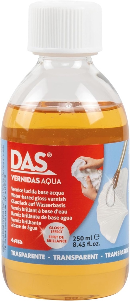 [F515600] Barniz brillante al agua transparente 250ml apto para niños Das