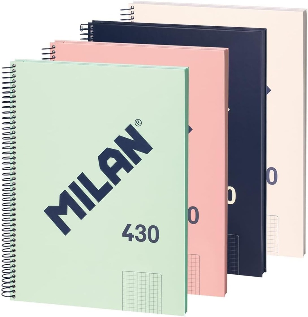 Cuaderno espiral 5X5 A5 95g 80h T/D 4T microperforado 430 Milan