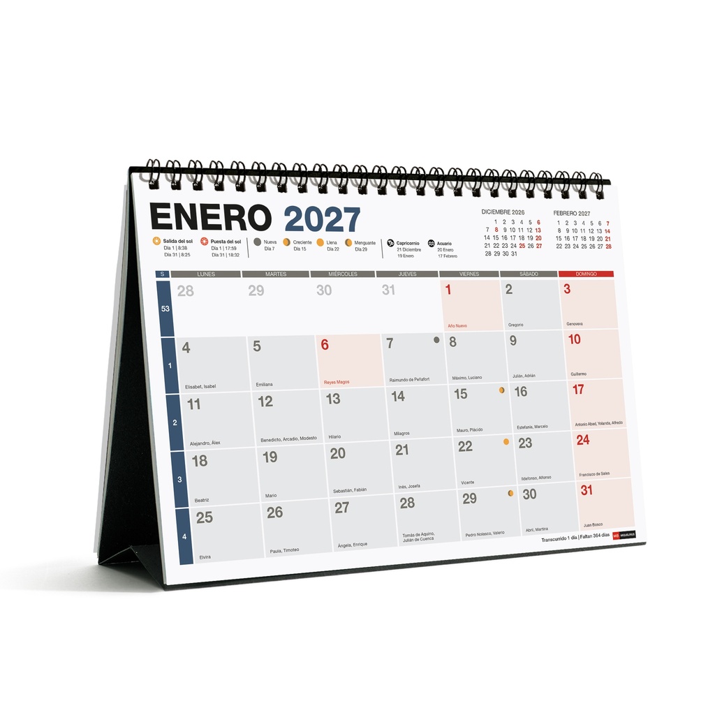 [MR28445] Calendario Sobremesa A5 Num.Completo 2027