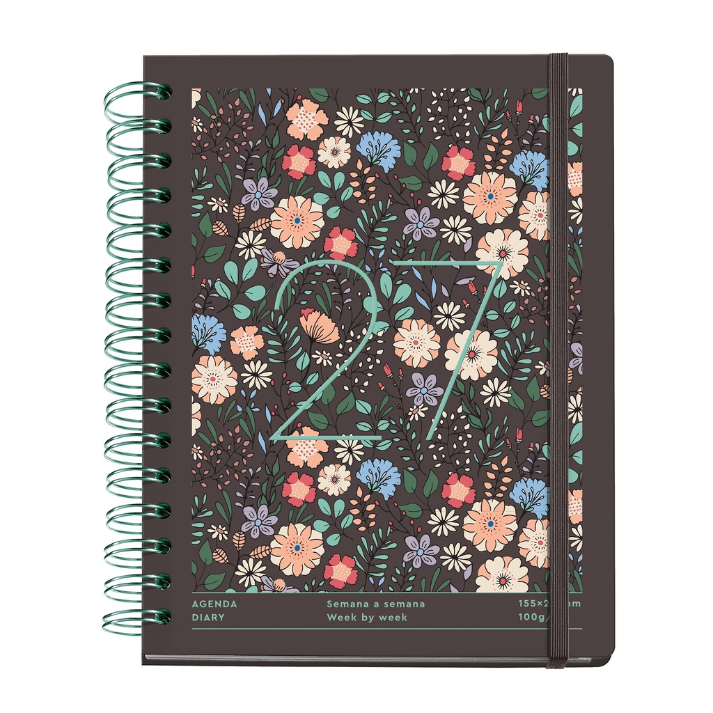 [MR34823] Agenda Plus Wire-O Día Página Brown Liberty 2027