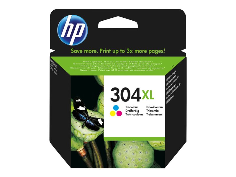 [N9K07AE#ABE] Tinta hp 304xl original n9k07ae tricolor