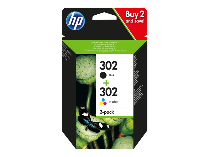 [X4D37AE] Tinta hp 302 original x4d37ae negro tricolor