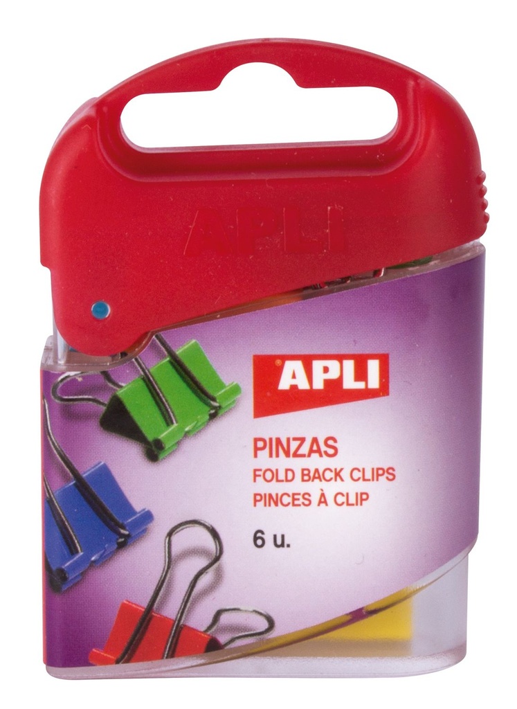 [12675] Pinza pala abatible colores surtidos 19mm 6uds Apli