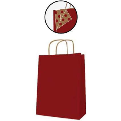 [101648] Bolsa asa kraft 32x16x39 100grs roja interior puntos Apli