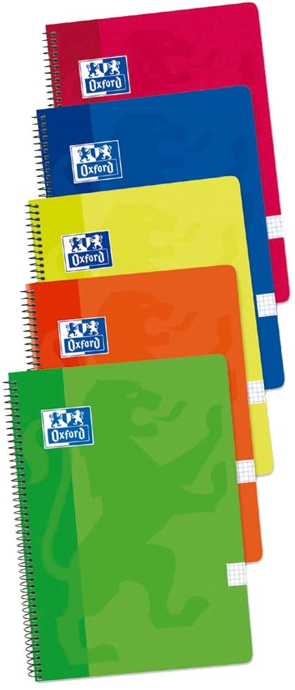 [400027271] Cuaderno espiral 4X4 Fº 90g 80h T/B colores surtidos Oxford