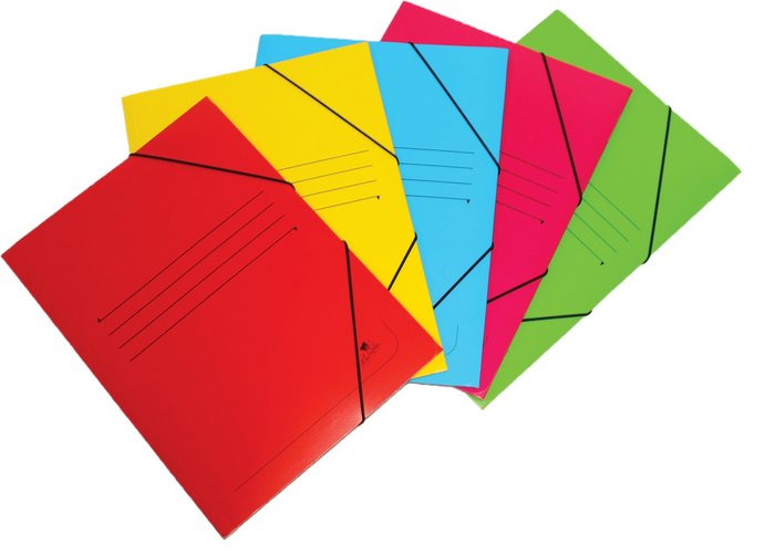 [1085SU] Carpeta gomas Fº 3 solapas carton colores surtidos