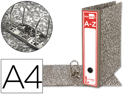 [AZ03] ARCHIVADOR A4 L80MM JASPEADO S/RADO LIDER