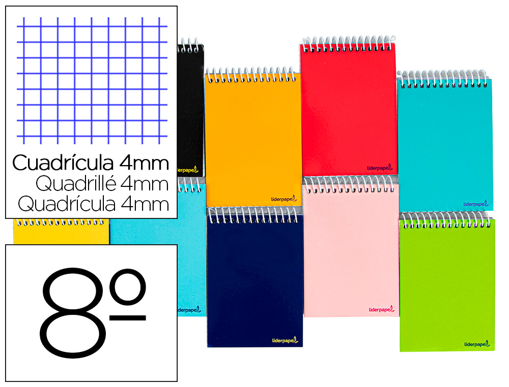 [BQ03] Cuaderno espiral 4X4 8º 60g 80h Liderpapel