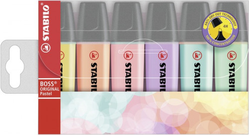[70/6-2] MARCADOR FLUOR BOSS  6UDS SURTIDAS PASTEL