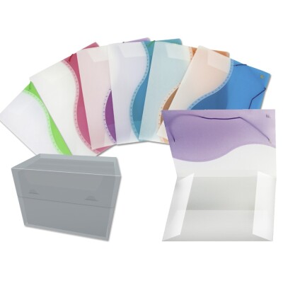 [552140] CARPETA GOMA SOLAPAS Fº PP BICOLOR